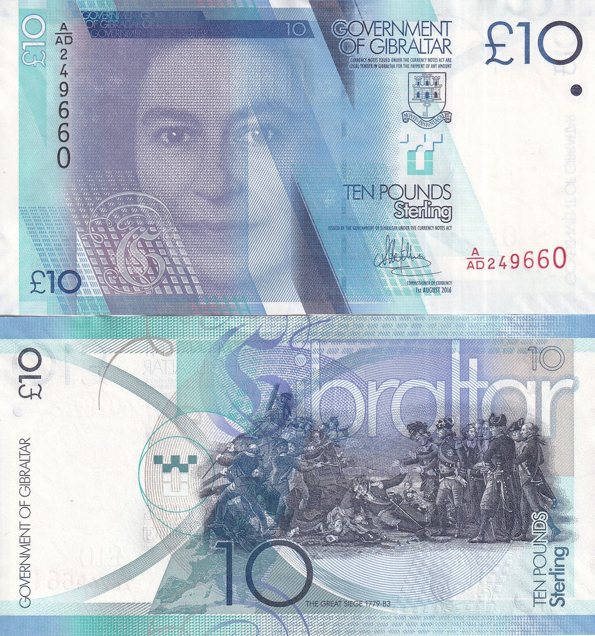 Gibraltar 10 Pounds 2016 P 36 UNC