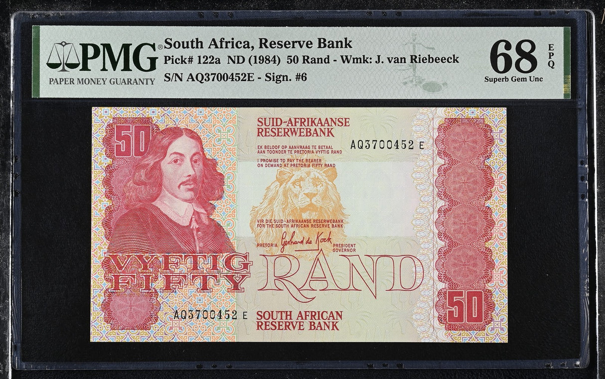 South Africa 50 RAND ND 1984 P 122 a Superb Gem UNC PMG 68 EPQ TOP POP