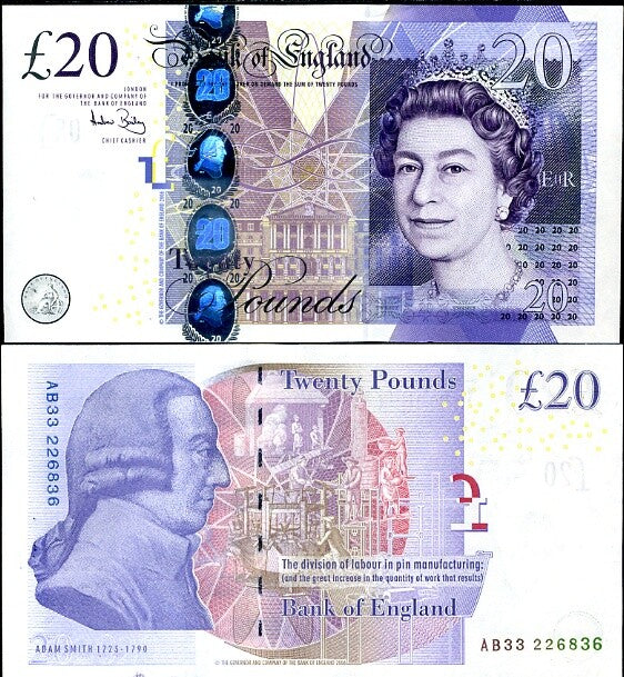Great Britain 20 Pounds 2006 P 392 a Sign A. Bailey QEII UNC