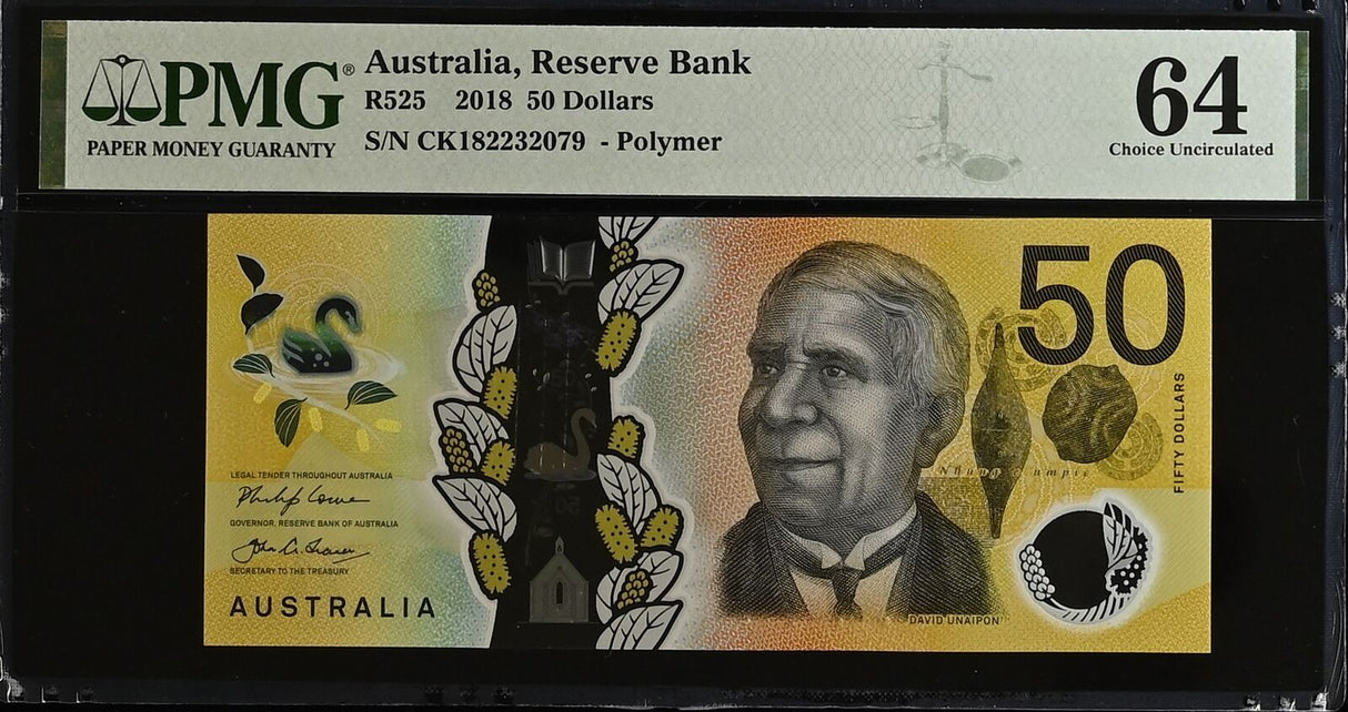 Australia 50 Dollars 2018 P 65 ax Polymer Choice UNC PMG 64
