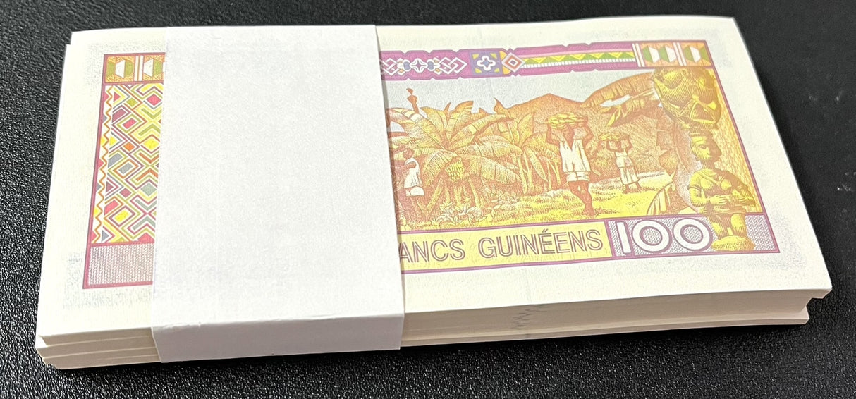 Guinea 100 Francs 2012 P 35 b UNC Lot 100 Pcs 1 Bundle