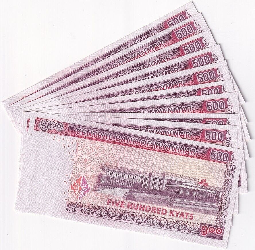 Myanmar 500 Kyats 2020 P 85 UNC LOT 10 UNC