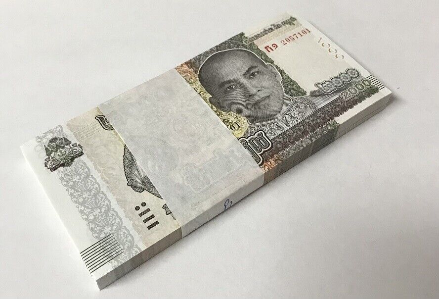 Cambodia 2000 Riels 2022 COMM. P 67A UNC LOT 100 PCS 1 BUNDLE
