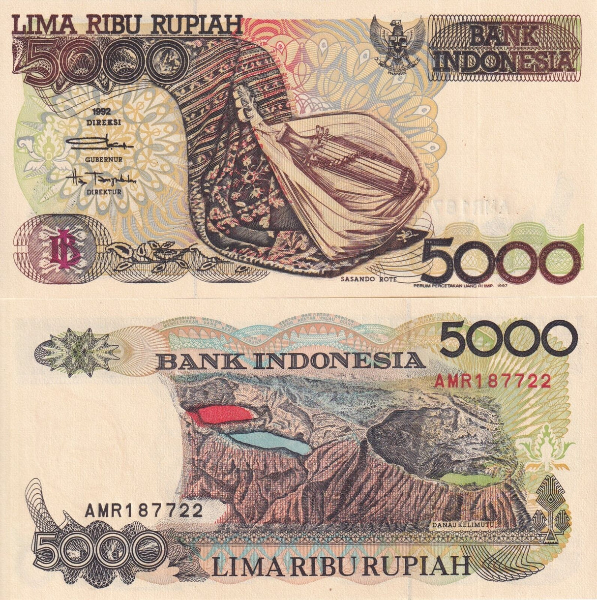 Indonesia 5000 Rupiah 1992/1997 P 130 f UNC