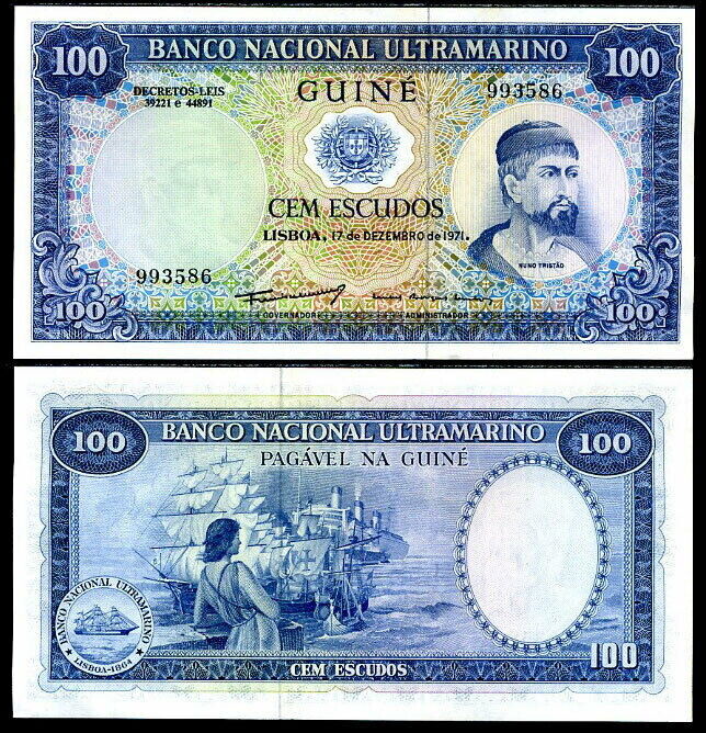 Portuguese Guinea 100 Escudos 1971 P 45 UNC