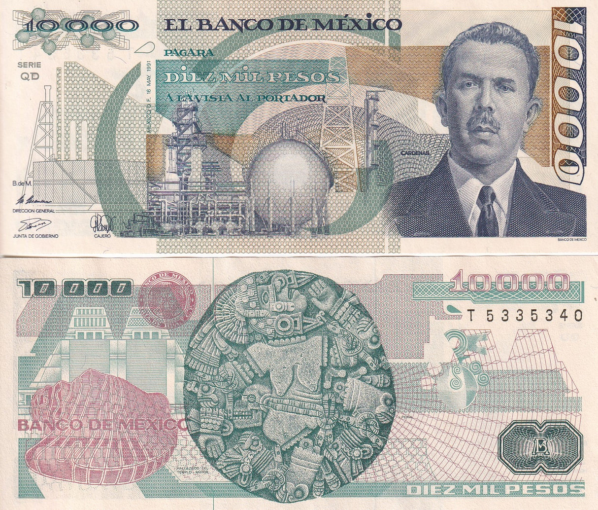 Mexico 10000 Pesos 1991 P 90 d UNC