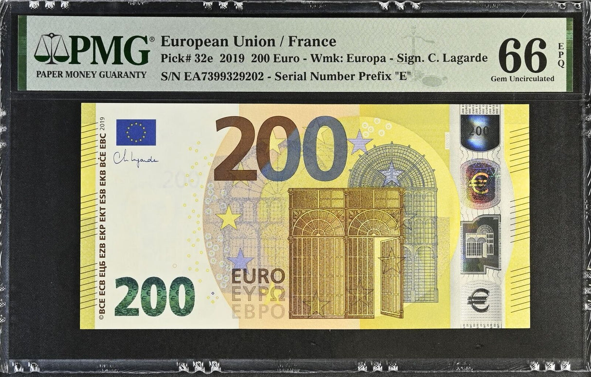 Euro 200 Euro France 2019 P 32 e Gem UNC PMG 66 EPQ