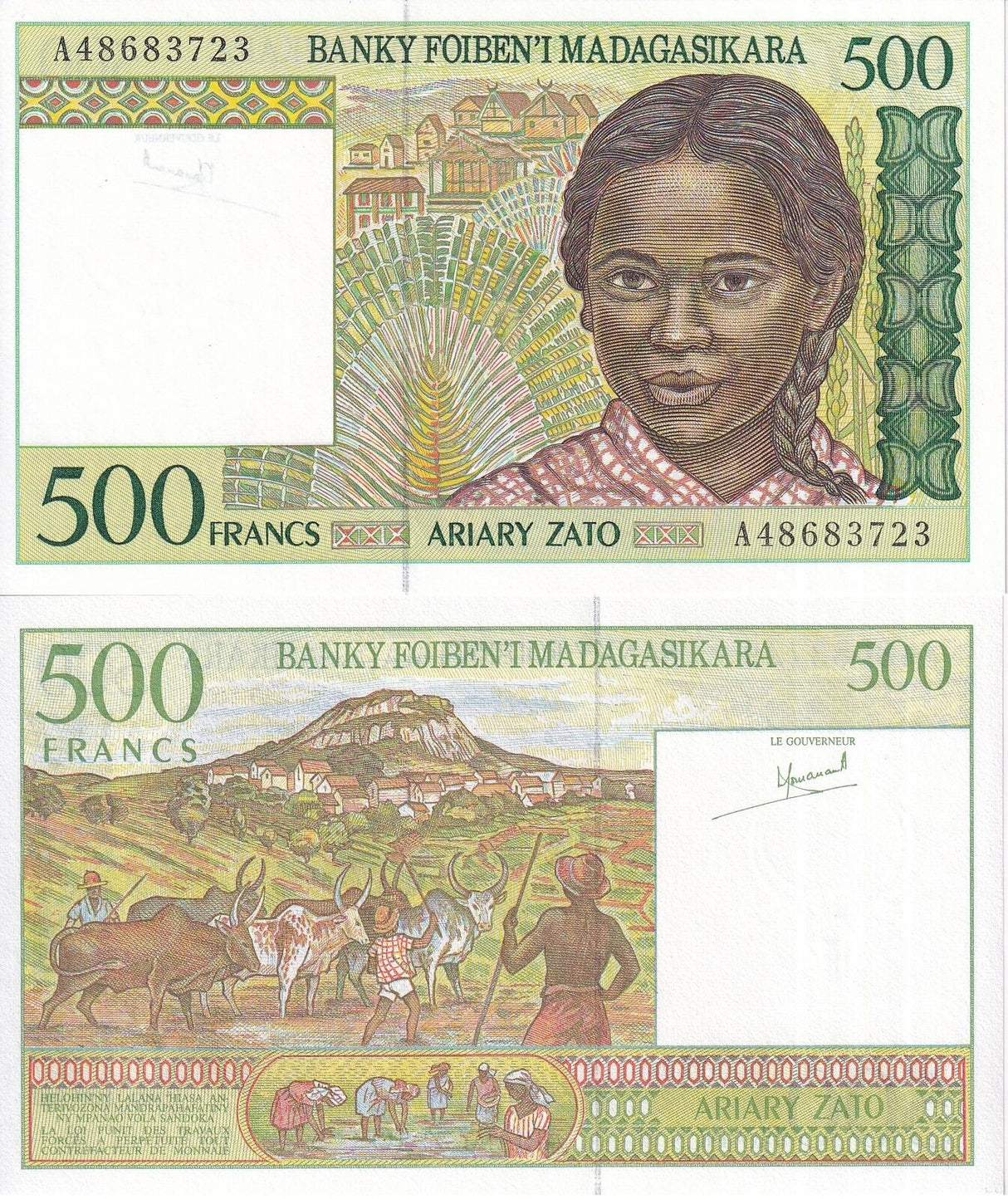 Madagascar 500 Francs ND 1994 P 75 a UNC