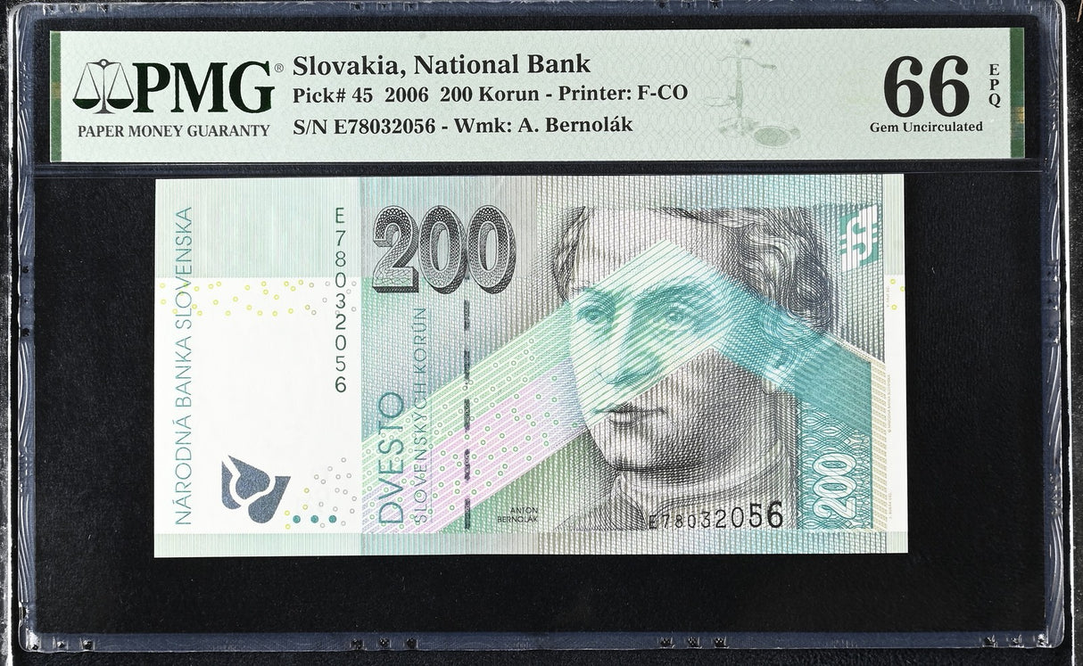 Slovakia 200 Korun 2006 P 45 Gem UNC PMG 66 EPQ