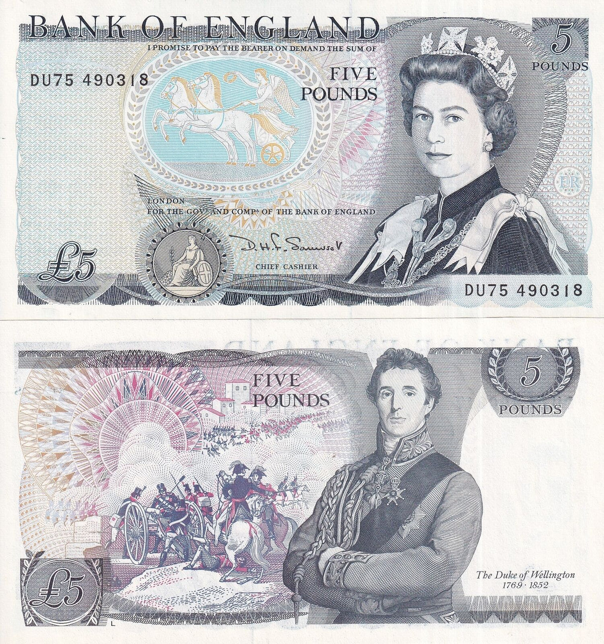 Great Britain 5 Pounds ND 1971-1991 P 378 c UNC