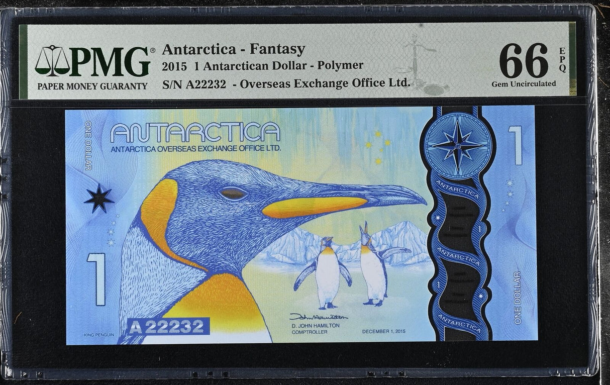 Antarctica 1 Antarctican Dollar 2015 Polymer Nice #A22232 Gem UNC PMG 66 EPQ