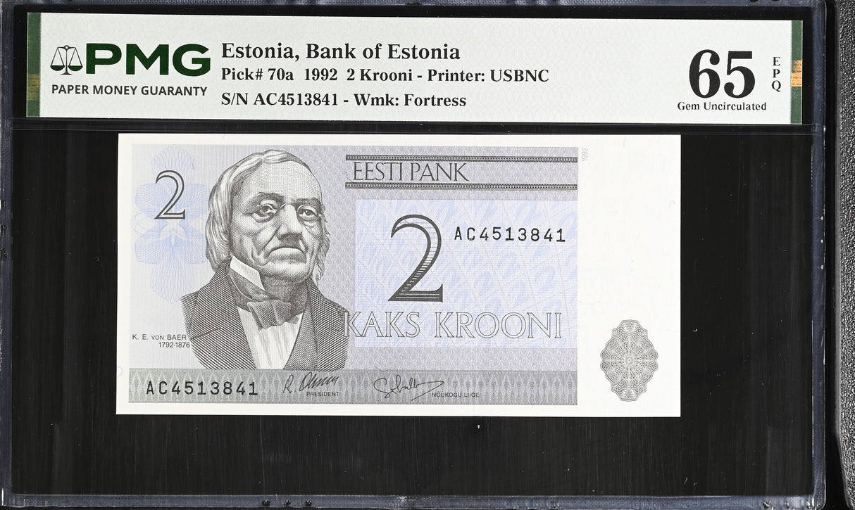 Estonia 2 Krooni 1992 P 70 a Gem UNC PMG 65 EPQ