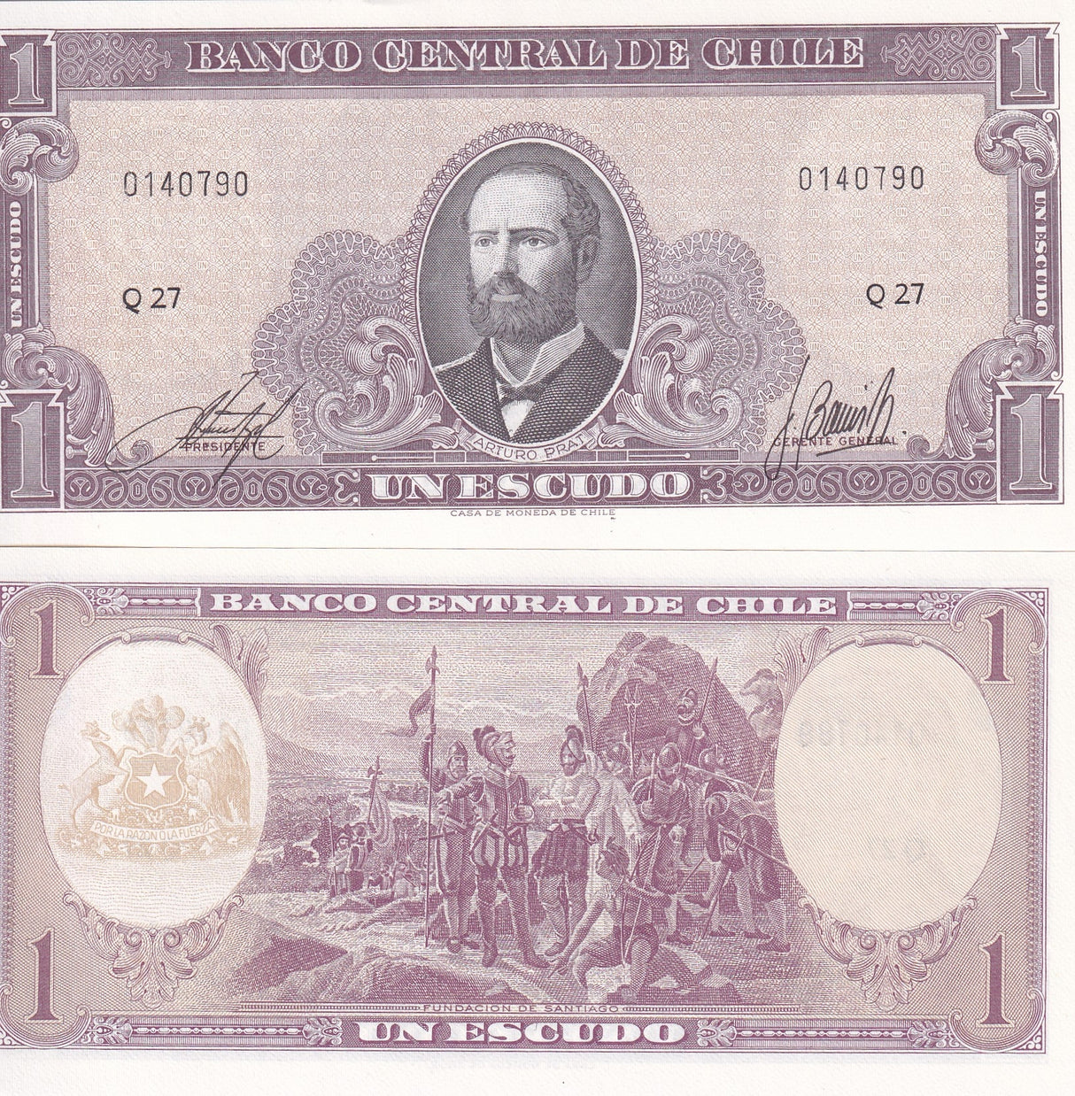 Chile 1 Escudo ND 1964 P 136 UNC