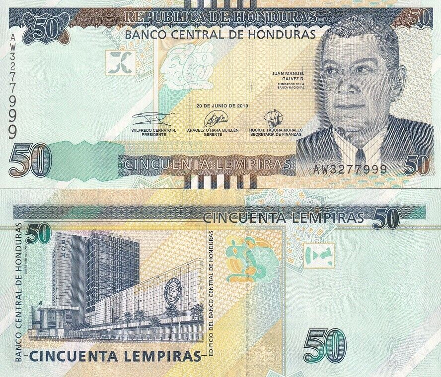 Honduras 50 Lempiras 2019 France Printer P 104 UNC