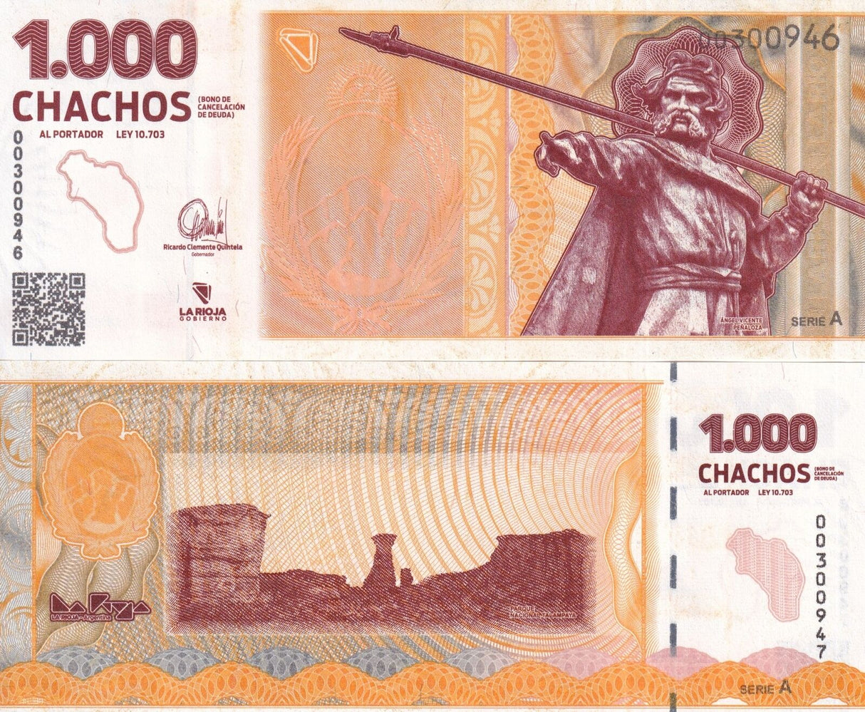 Argentina 1000 chachos 2024 Local Currency larioja Portador UNC
