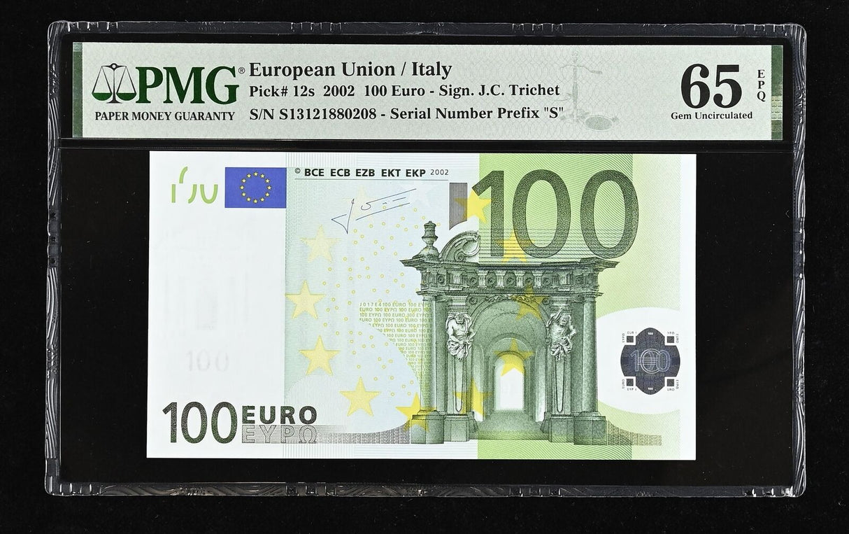 Euro 100 Euro Italy 2002 P 12 s Gem UNC PMG 65 EPQ