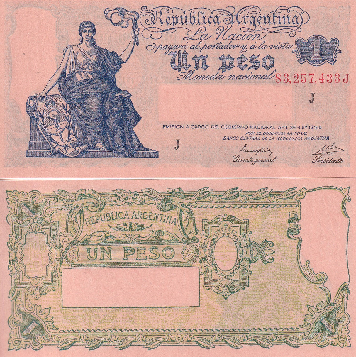 Argentina 1 Peso ND 1935 P 251 c UNC