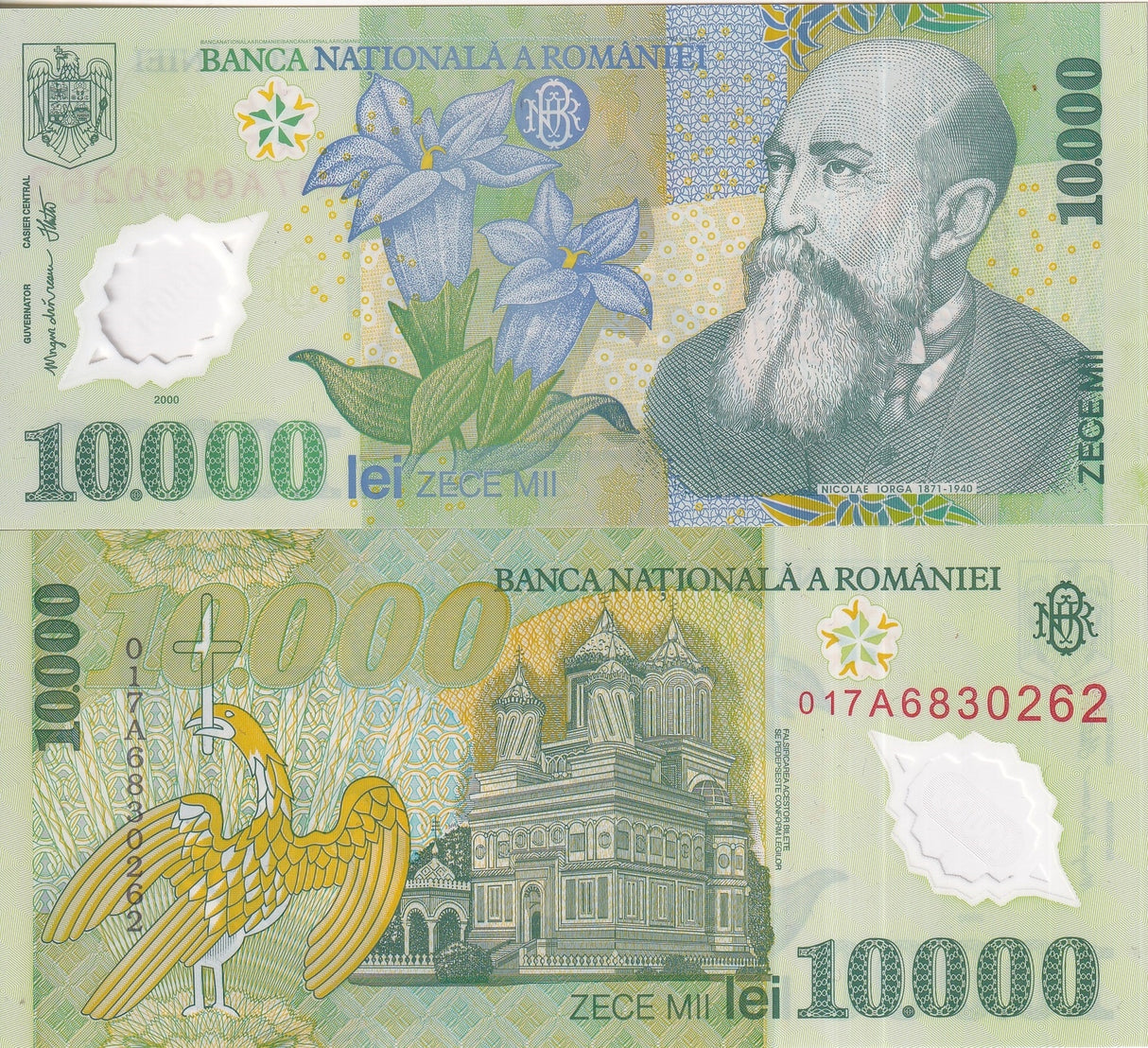 Romania 10000 Lei 2001 P 112 Polymer AUnc
