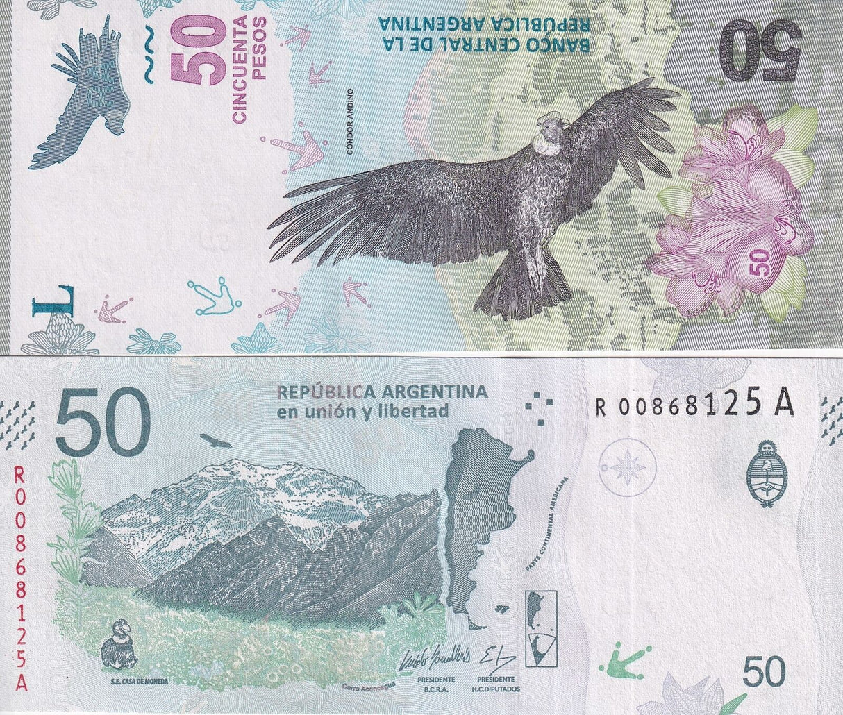 Argentina 50 Pesos 2018 P 363 Replacement R-A UNC