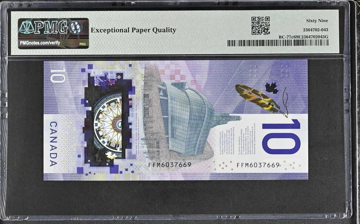 Canada 10 Dollars 2018 P 113 Polymer Rogers Macklem Superb Gem UNC PMG 69 EPQ