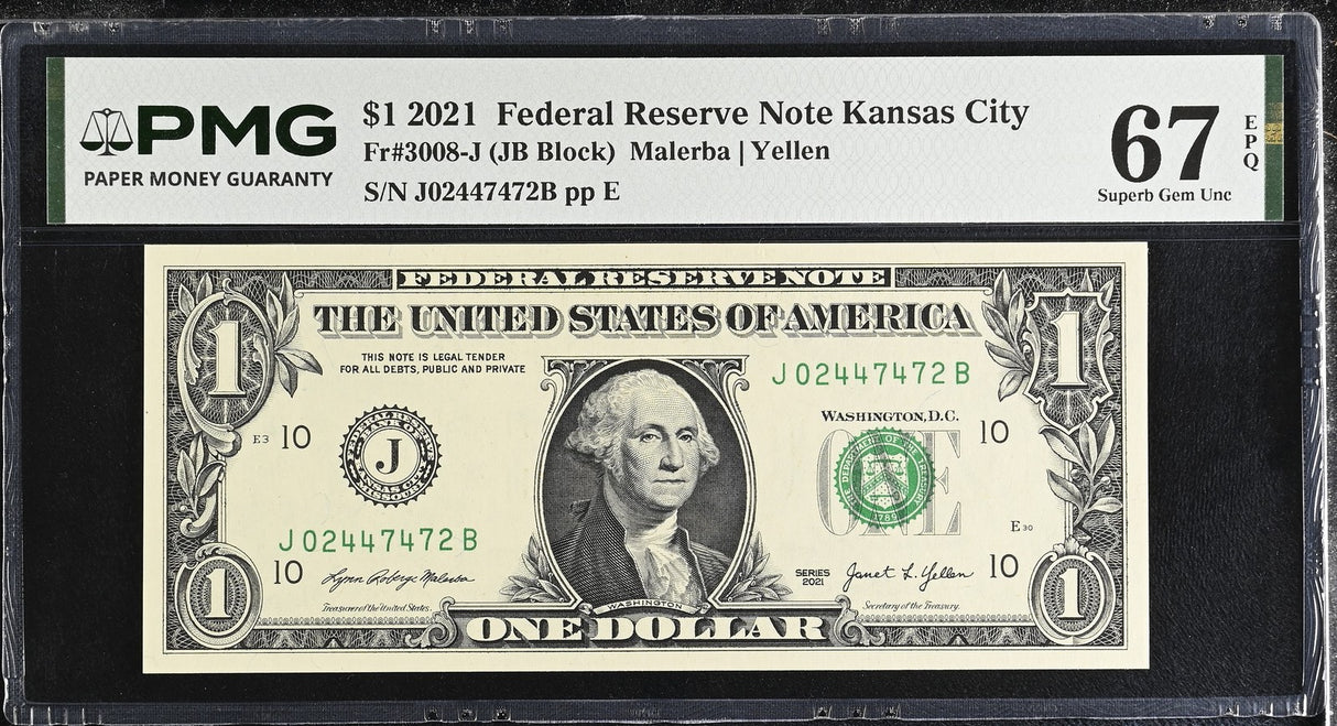 United States 1 Dollar Usa 2021 P 549 J Kansas Superb Gem UNC PMG 67 EPQ
