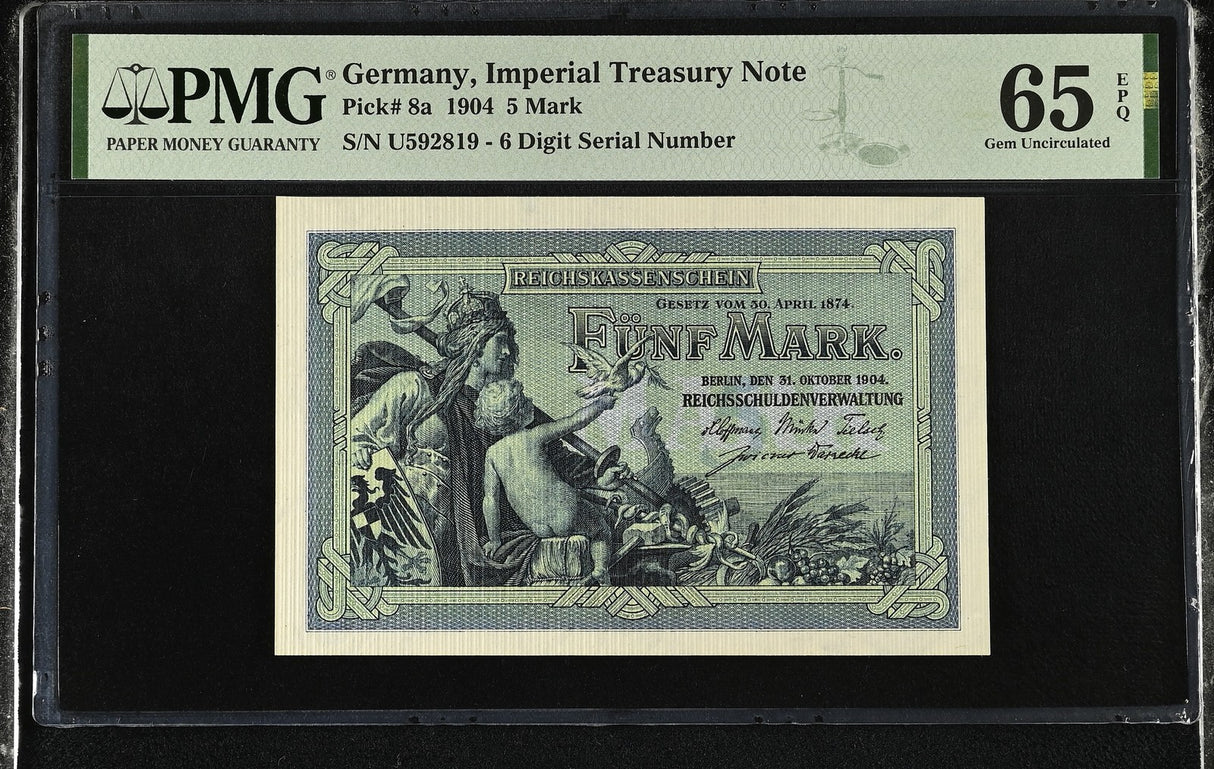 Germany 5 Mark 1904 P 8 a Gem UNC PMG 65 EPQ