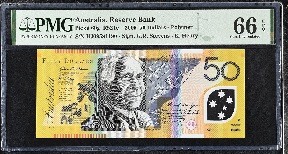 Australia 50 Dollars 2009 Polymer P 60 g Gem UNC PMG 66 EPQ