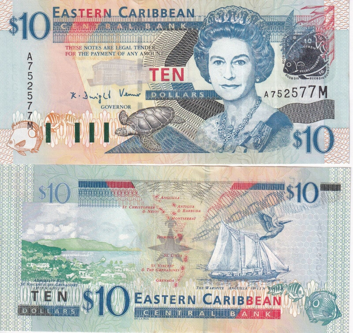 East Caribbean 10 Dollars ND 2003 Montserrat P 43 m UNC
