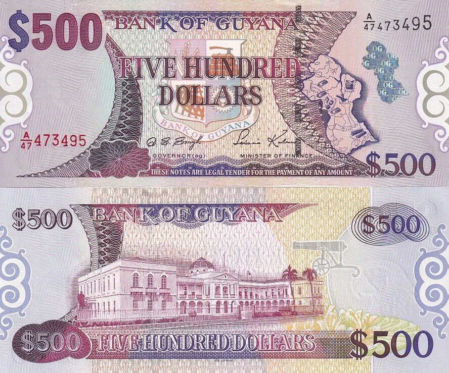 Guyana 500 Dollars ND 2002 P 34 UNC