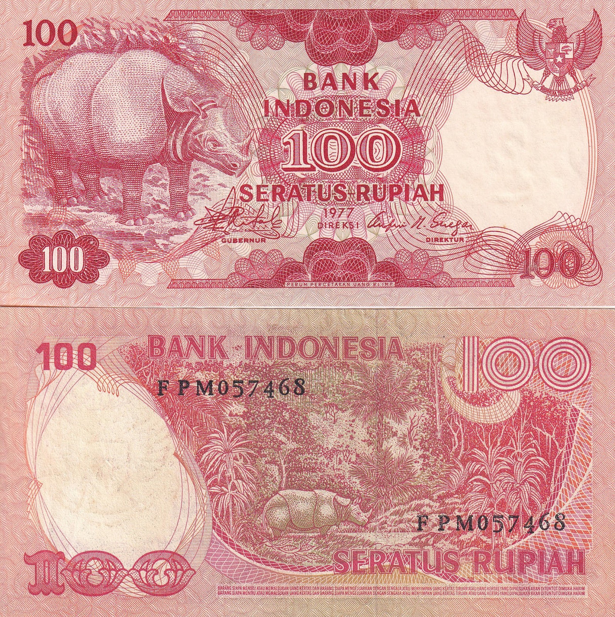 Indonesia 100 Rupiah 1977 P 116 XF/AU