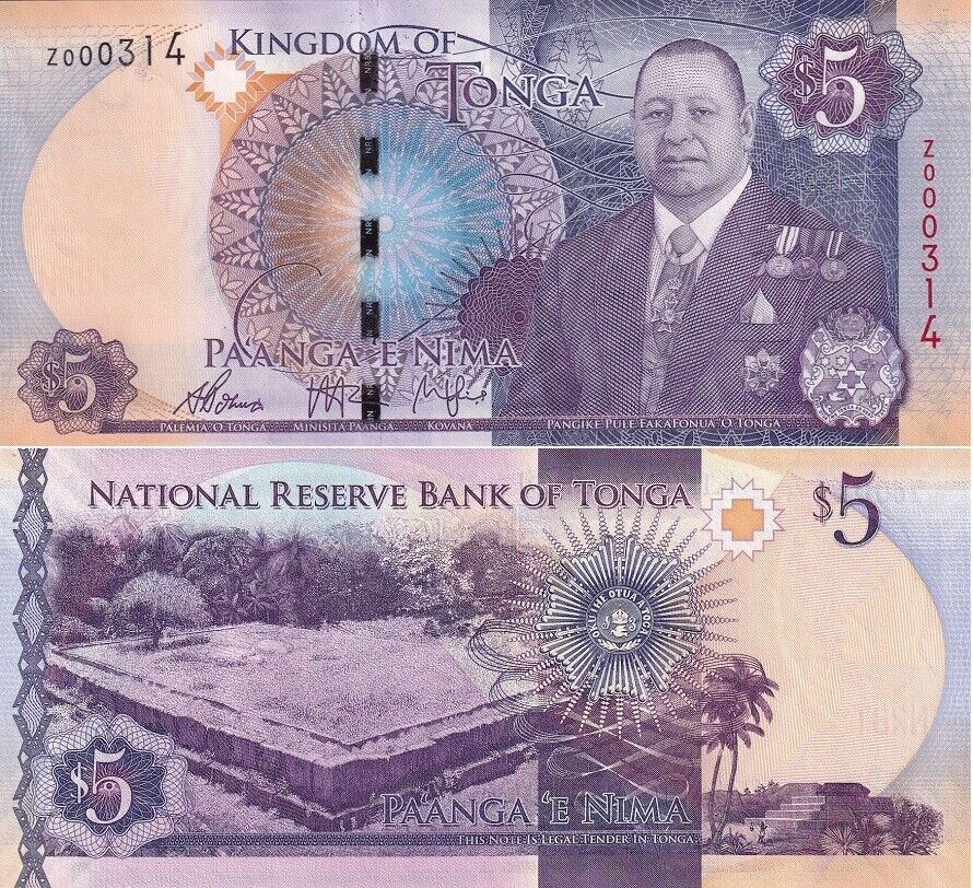 Tonga 5 Pa'anga 2015 P 45 Z Replacement UNC
