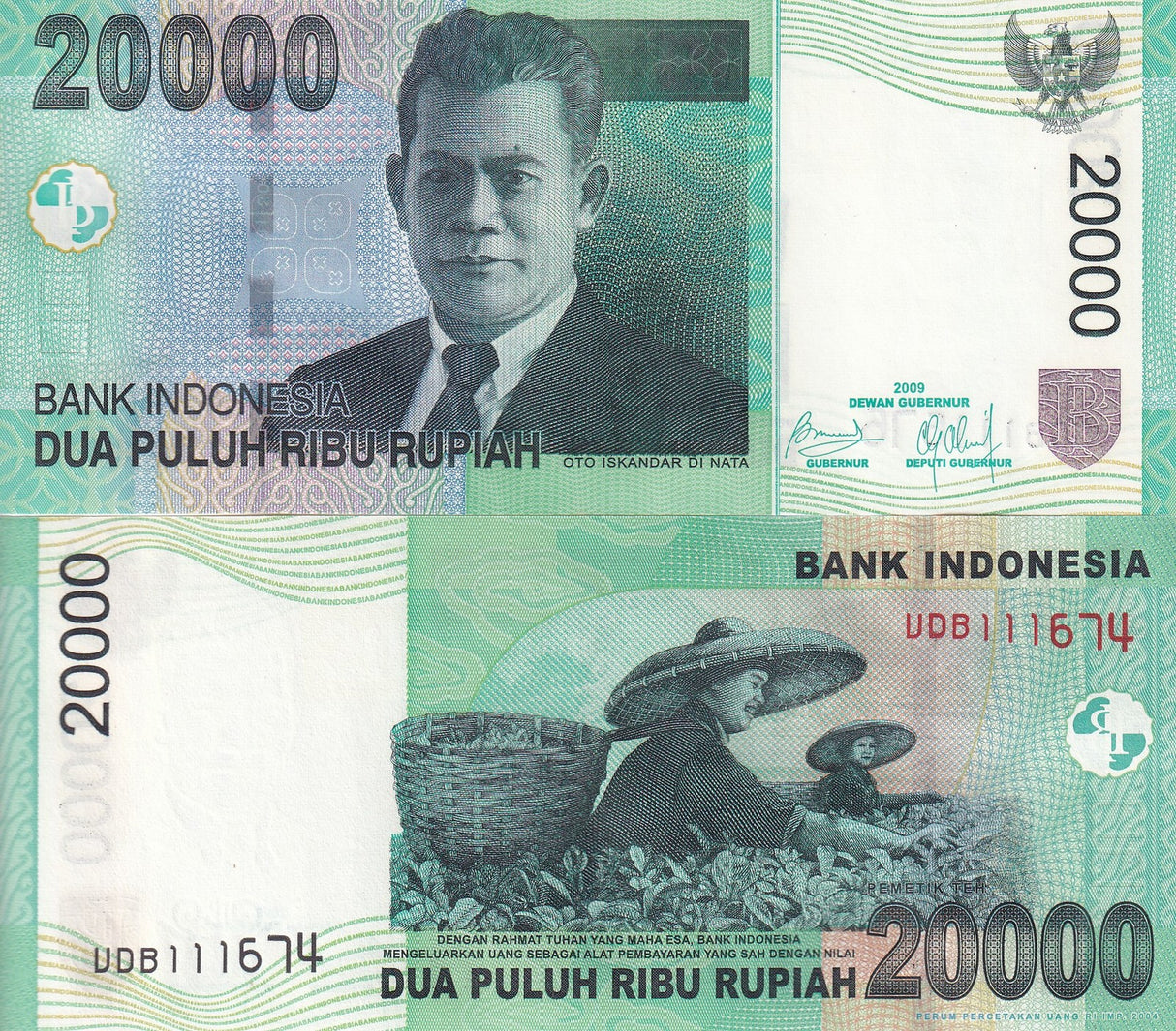 Indonesia 20000 Rupiah 2004/2009 P 144 f UNC