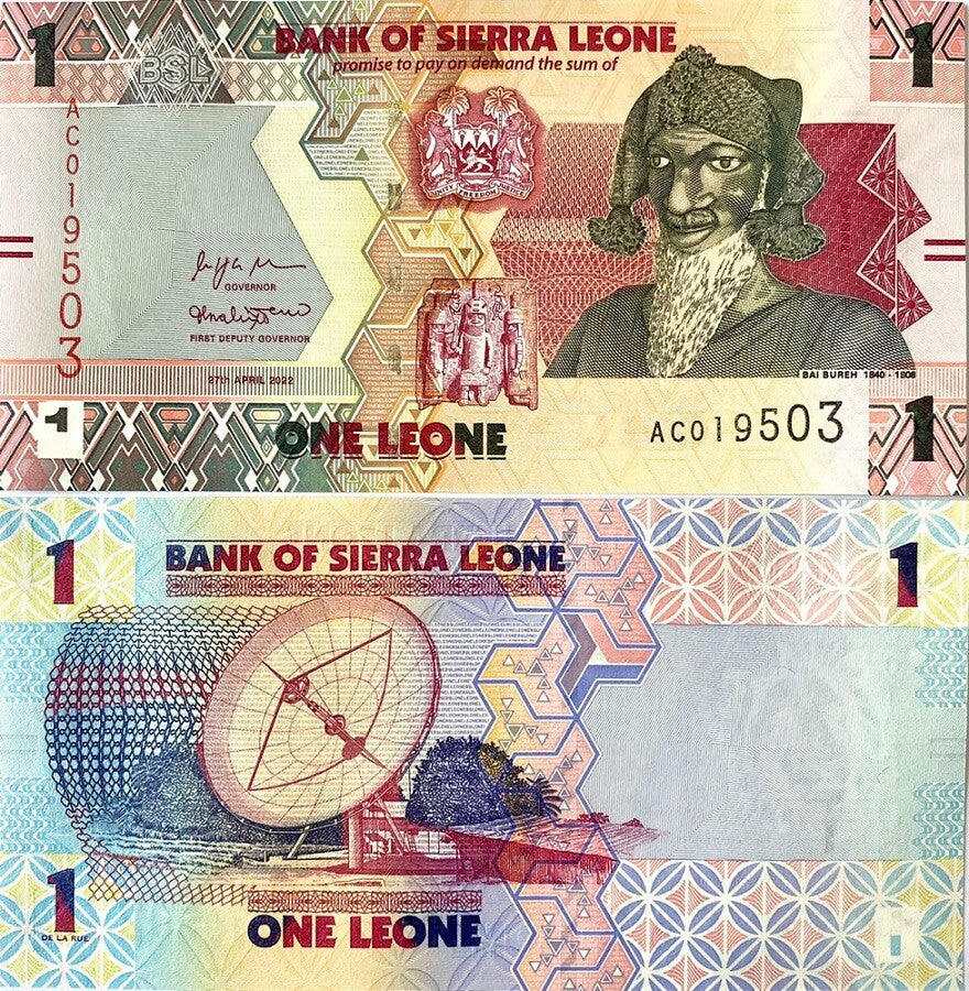 Sierra Leone 1 Leones 2022 P 34 UNC, Bai Bureh, Satellite dish