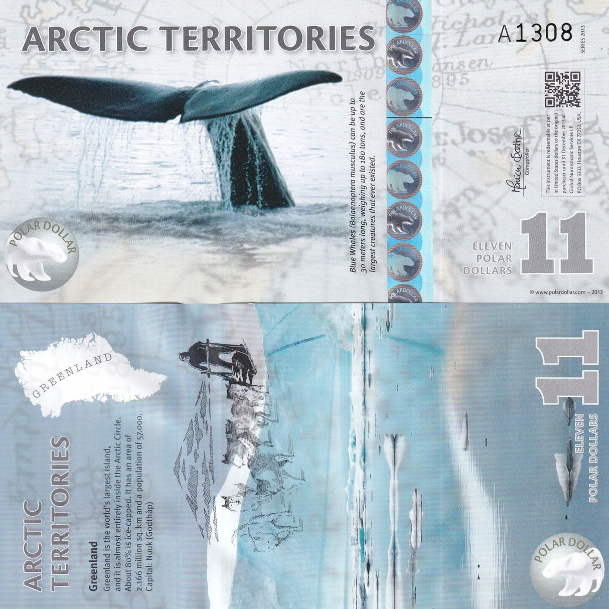 Arctic Territories 11 Dollar 2013 Polymer UNC