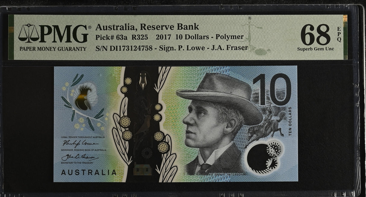 Australia 10 Dollars 2017 P 63 a Polymer Superb Gem UNC PMG 68 EPQ