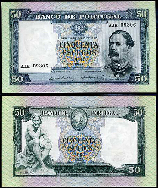 PORTUGAL 50 ESCUDOS ND 1960 P 164 XF/AU