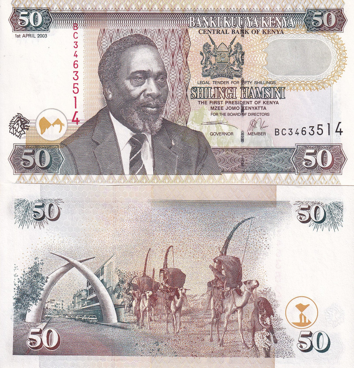 Kenya 50 Shillings 2003 P 41 a UNC