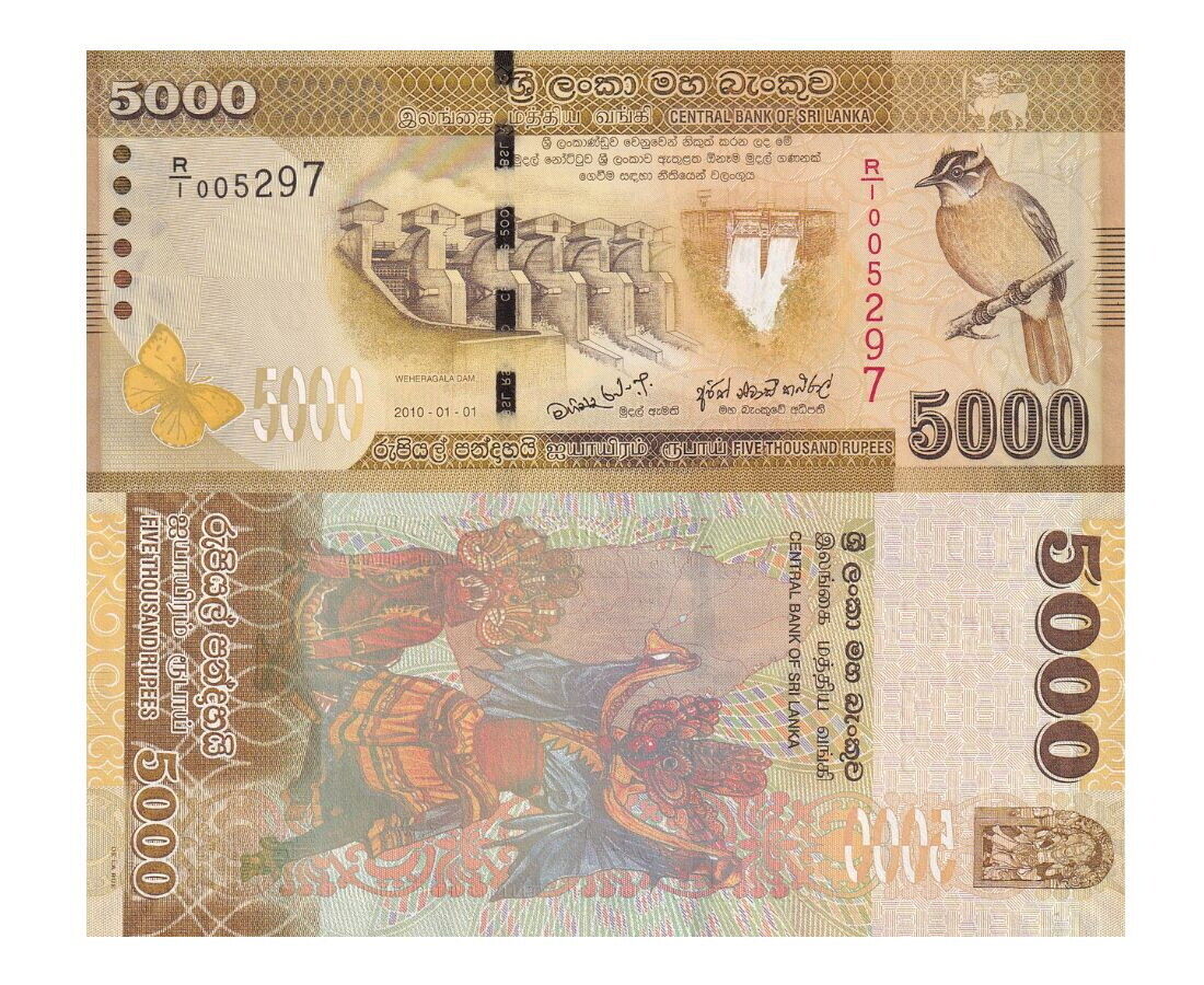 Sri Lanka 5000 Rupees 2010 P 128 UNC