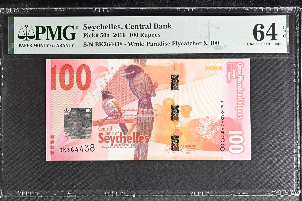 Seychelles 100 Rupees 2016 P 50 a Choice UNC PMG 64 EPQ