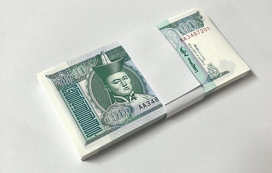 Mongolia 10 Tugrik ND 1993 P 54 UNC little Y Tone Lot 100 Pcs 1 Bundle