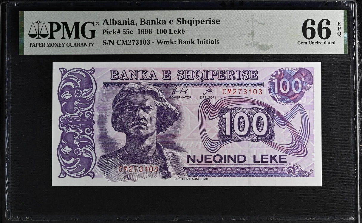 Albania 100 Leke 1996 P 55 c Gem UNC PMG 66 EPQ TOP POP