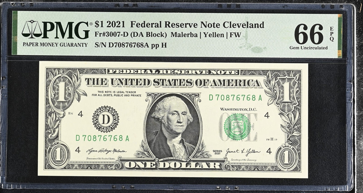 United States 1 Dollar Usa 2021 P 549 D Cleveland Gem UNC PMG 66 EPQ