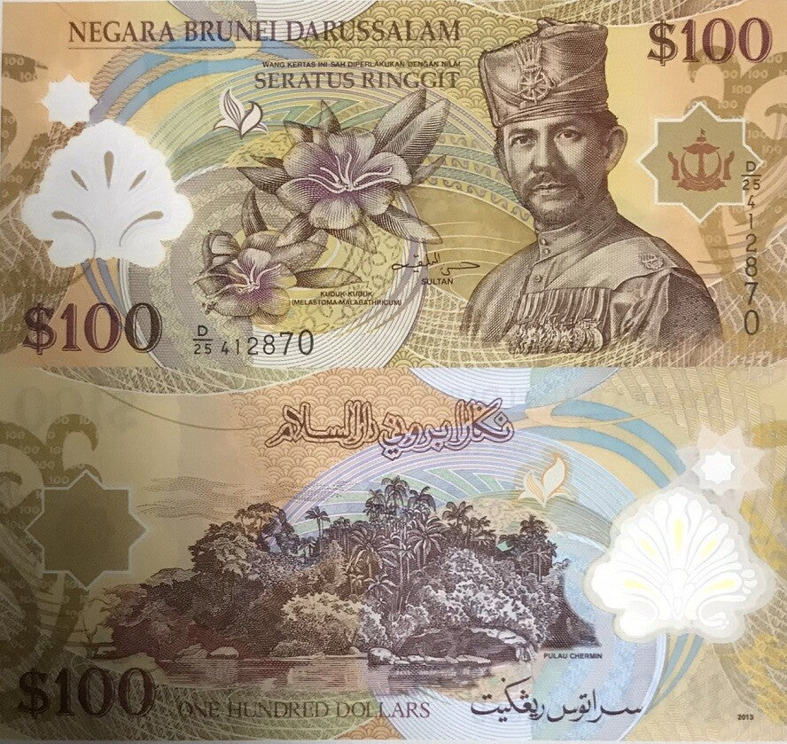 Brunei 100 Ringgit 2013 P 29 c Polymer UNC