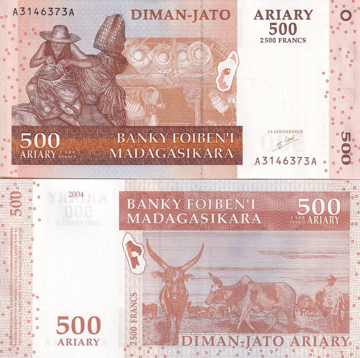 Madagascar 500 Ariary 2004 P 88 a UNC