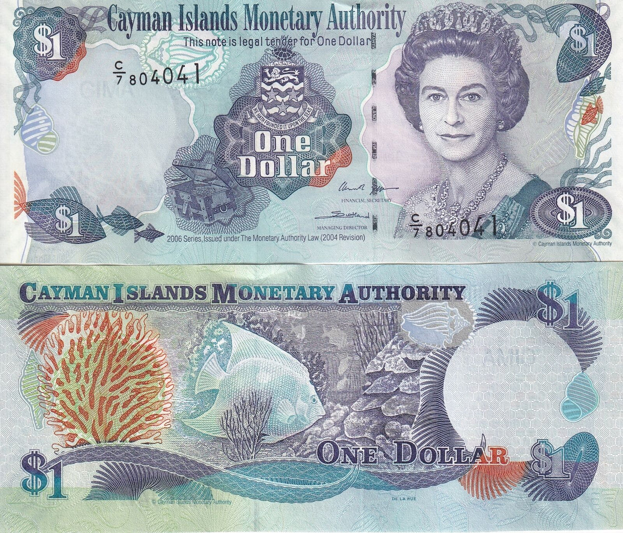 Cayman Islands 1 Dollar 2006 P 33 d PREFIX C/7 UNC
