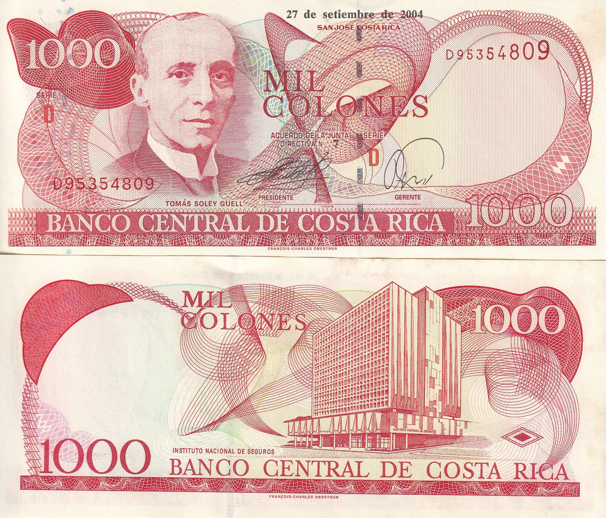 Costa Rica 1000 Colones 2004 P 264 UNC
