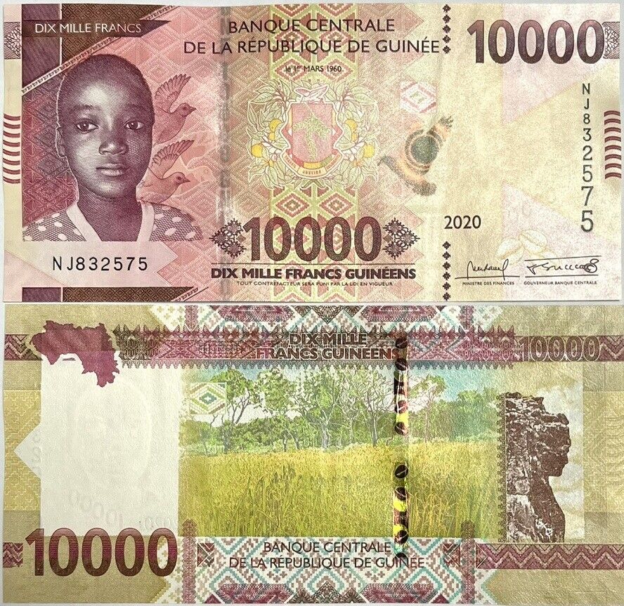 Guinea 10000 Francs 2020 P 49Ab UNC