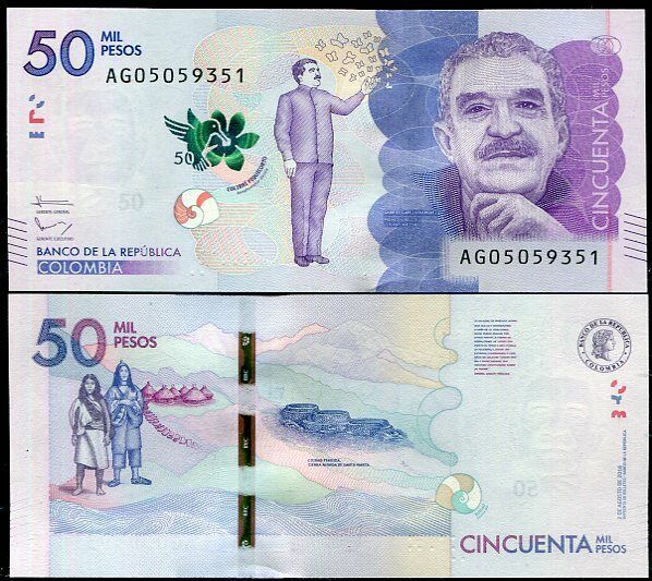 Colombia 50000 Pesos 2016 P 462 b UNC