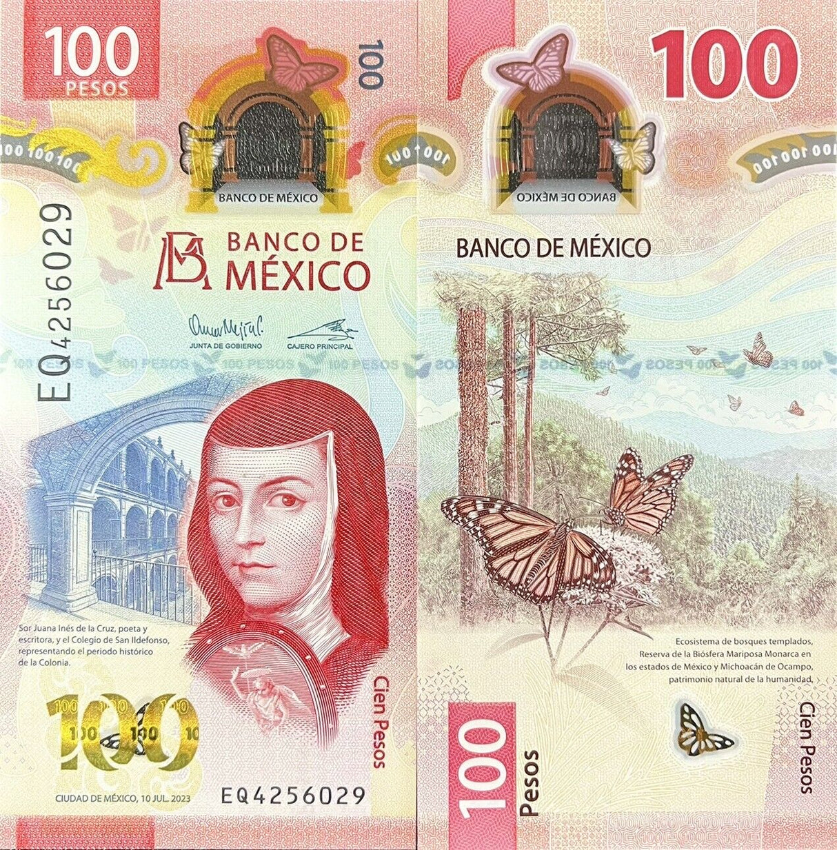 Mexico 100 Pesos 2023 Random Signatures P 134 UNC