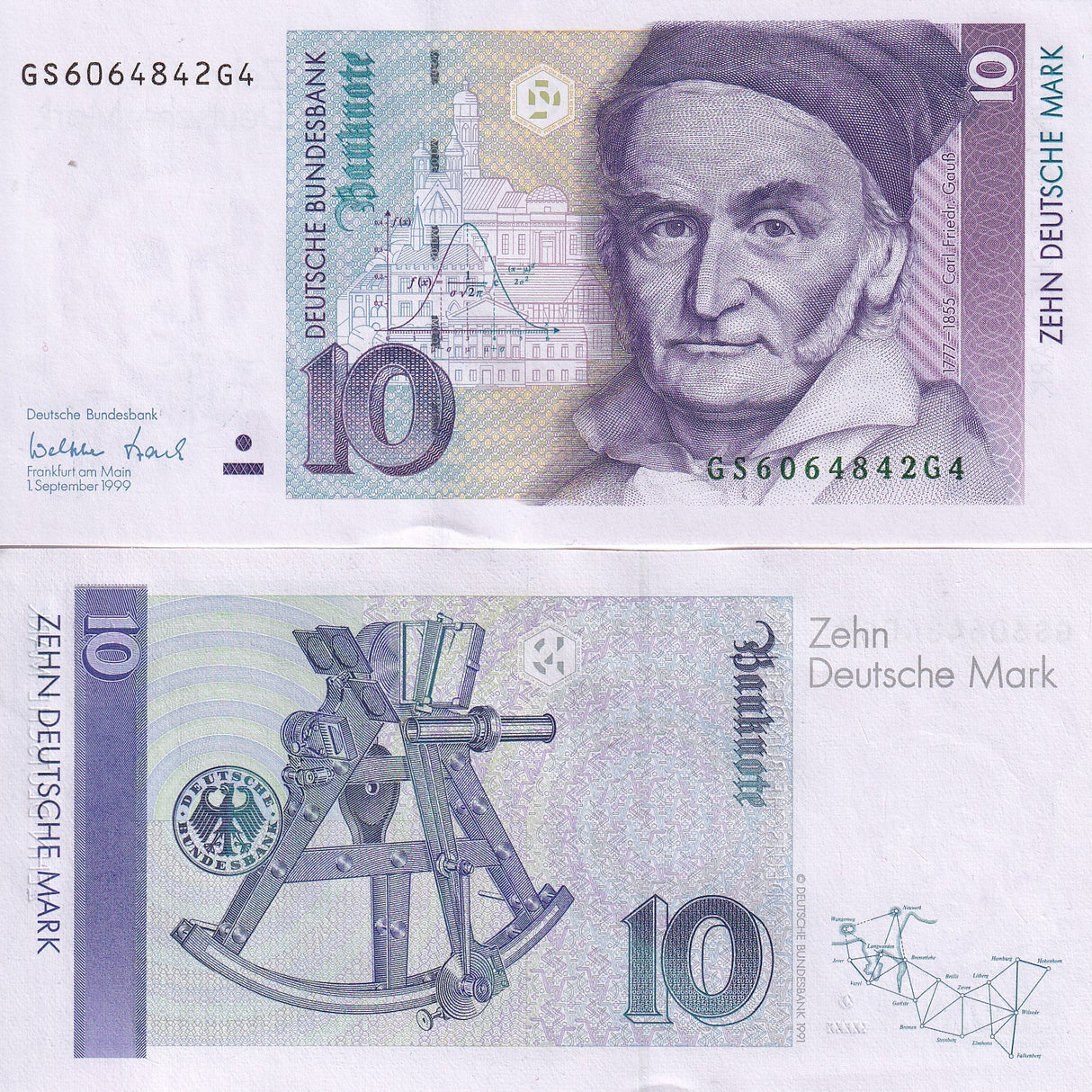 Germany Federal Republic 10 Deutsche Mark 1999 P 38 d UNC